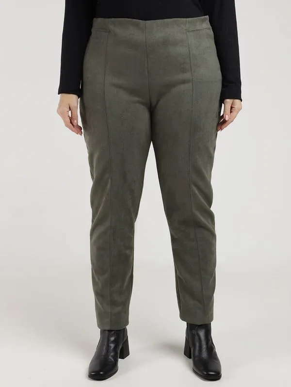 Calça Suede Plus Size Feminina VERDE G4
