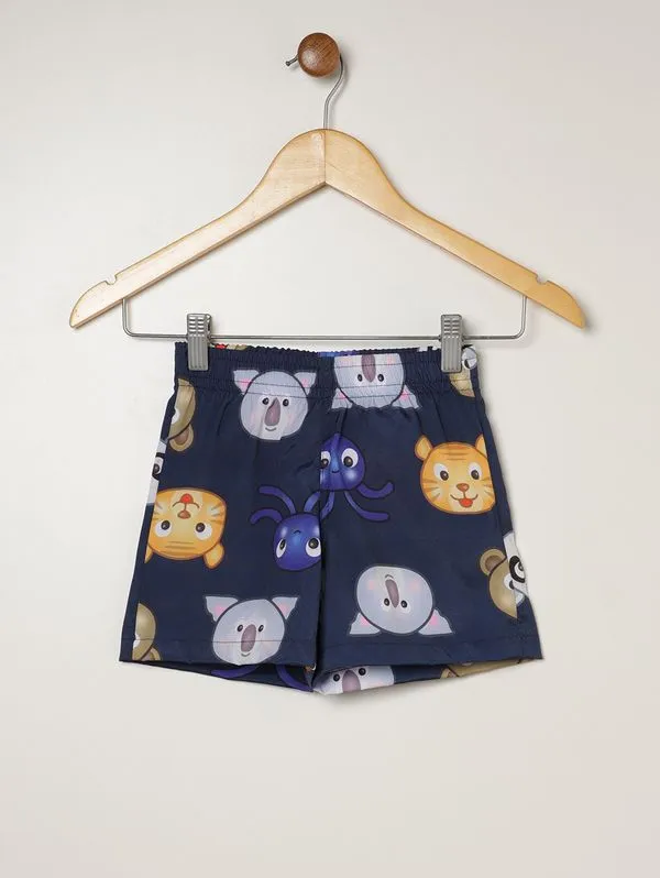 Bermuda Estampada Infantil Para Menino - MARINHO 1