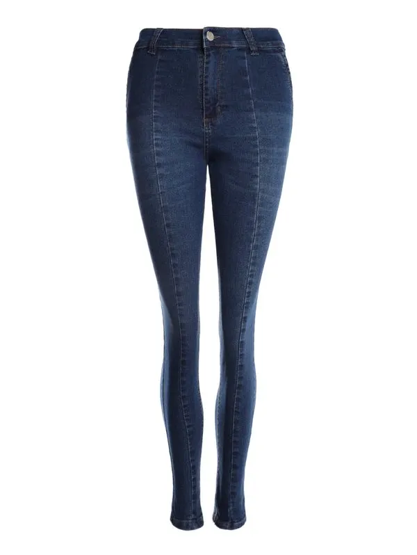 Calça Jeans Cigarrete Frizo Frontal Feminina AZUL 44