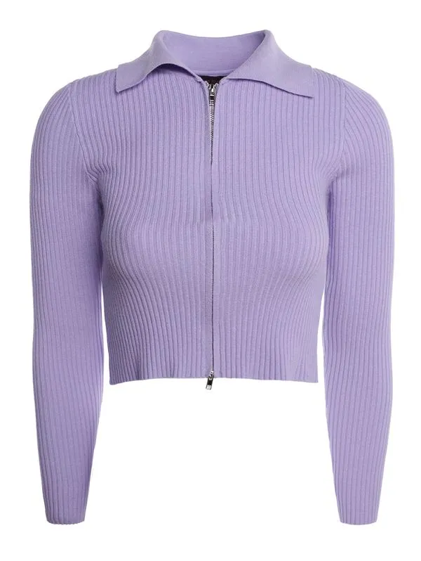 Blusa Tricot Gola Polo Feminina LILAS G