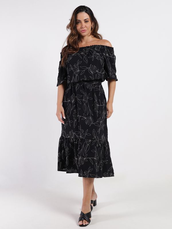 Vestido Longo Ciganinha Autentique Feminino PRETO G