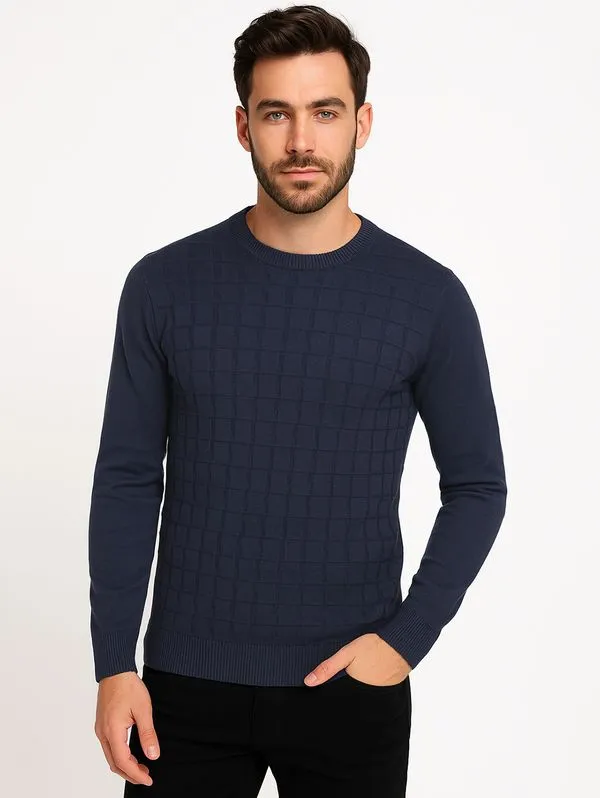 Blusão Tricot Manga Longa Masculino AZUL P