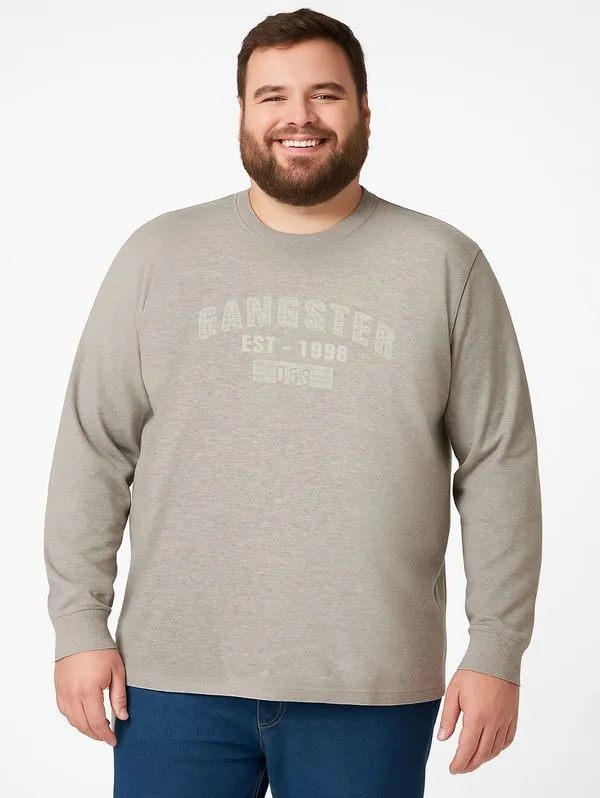 Camiseta Manga Longa Gangster Plus Size Masculina MESCLA EX1