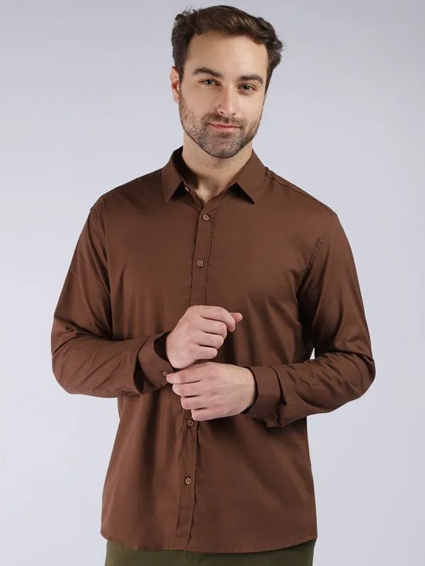 Camisa Manga Longa Masculina MARROM GG