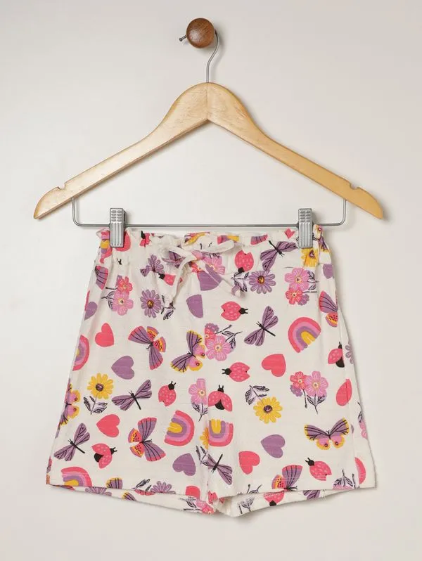 Short Cotton Texturizado Infantil Para Menina - ROSA 6