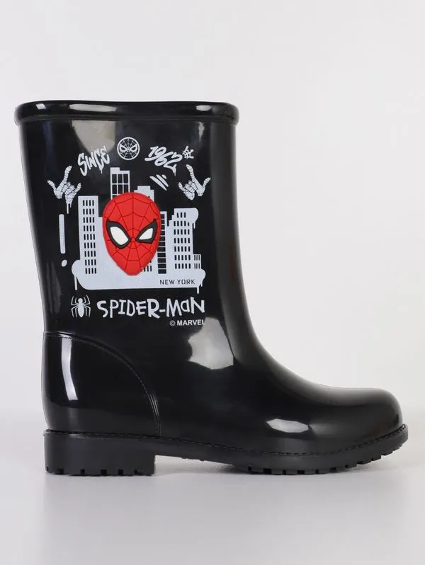 Galocha Homem Aranha Grandene Juvenil Para Menino- PRETO/BRANCO 30