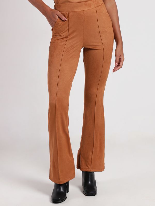 Calça Suede Flare Feminina CARAMELO P