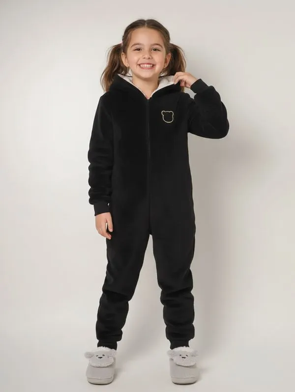 Pijama Longo Infantil Para Menina - PRETO 6