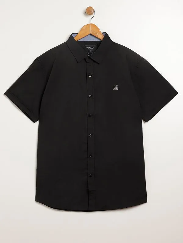 Camisa Comfort Manga Curta Plus Size Masculina PRETO G3
