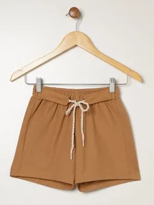 Short Moletinho Juvenil Para Menina- BEGE 12