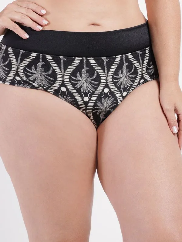 Biquíni de Calcinha Alta Plus Size Feminina PRETO 50