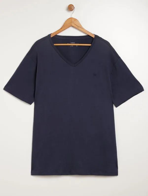 Camiseta Manga Curta Básica Plus Size Masculina AZUL G2