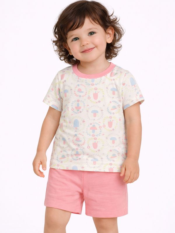 Pijama Curto Infantil Para Menina - CORAL 3