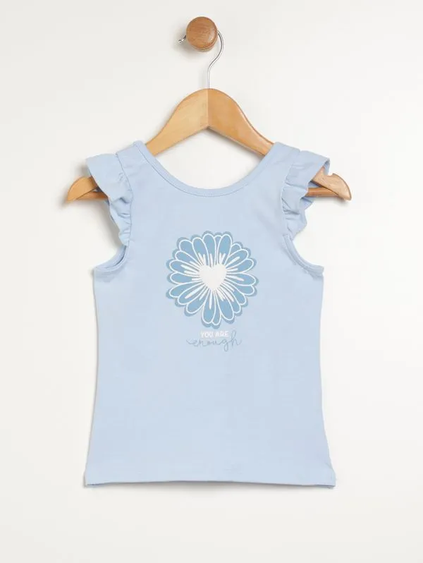 Blusa Regata Infantil Para Menina - AZUL 8