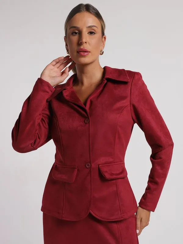 Blazer Suede Autentique Feminina VINHO G