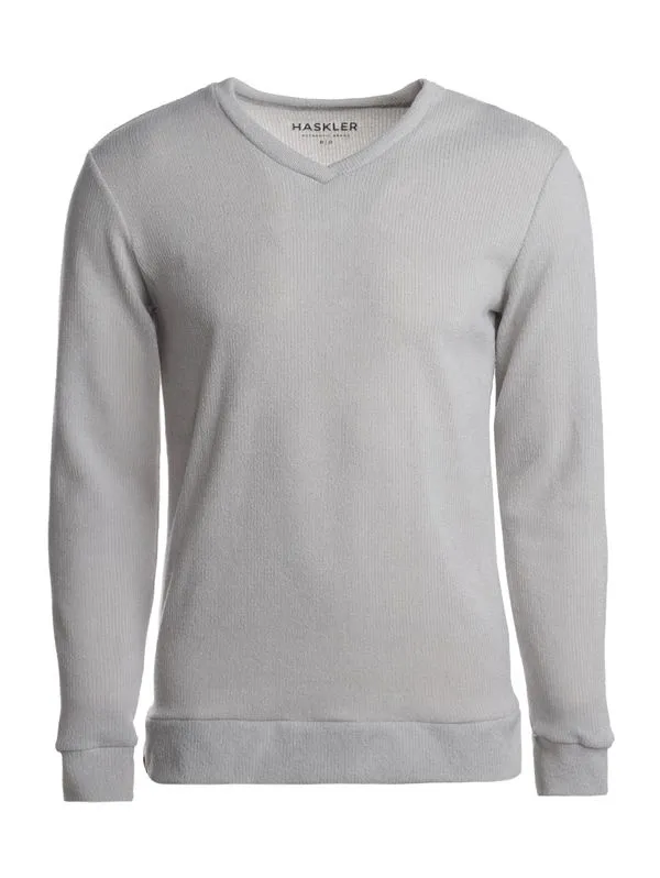 Blusão Tricot Gola V Masculino CINZA GG