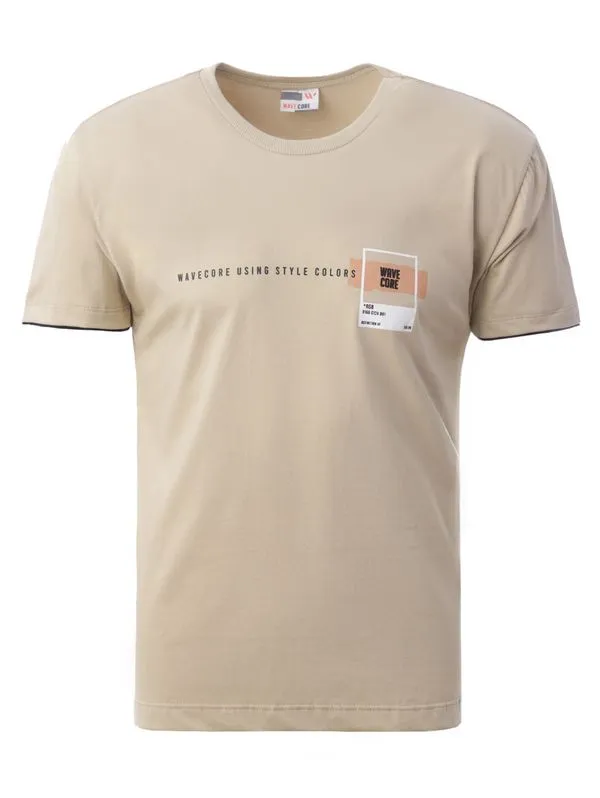 Camiseta Manga Curta Masculina BEGE P