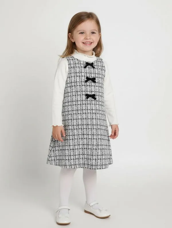 Vestido Tweed Infantil Para Menina- PRETO 2