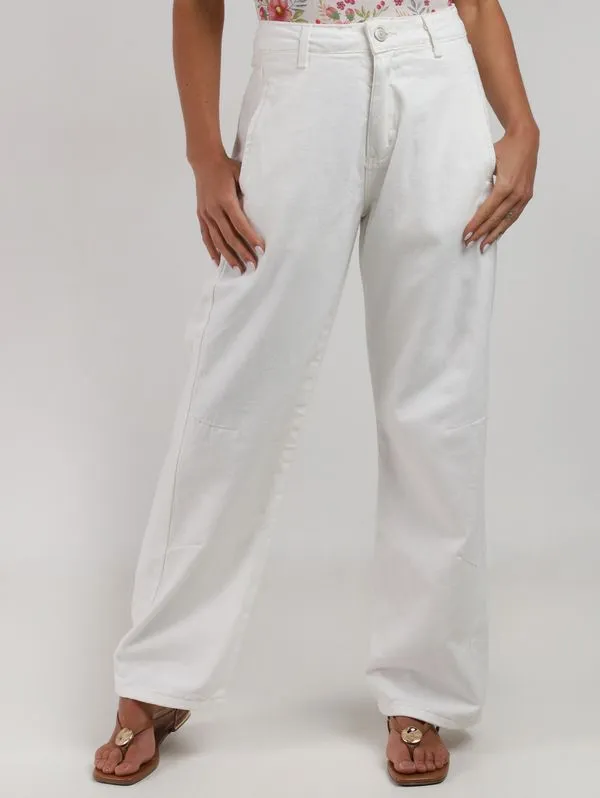 Calça Sarja Barrel Sawary Feminina OFF WHITE 44