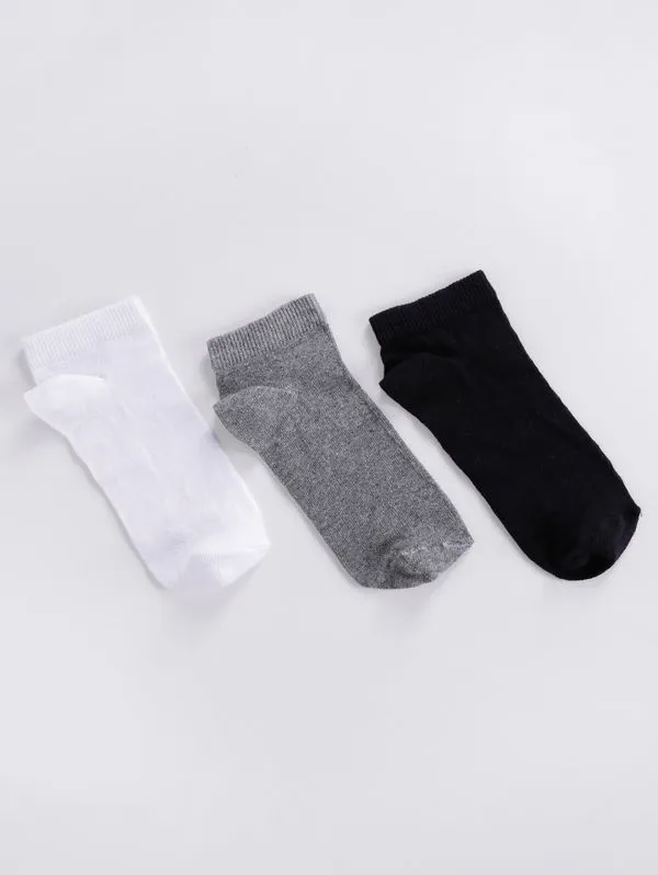 Kit com 03 Meias Trifil Feminina Branco/Preto/Cinza U