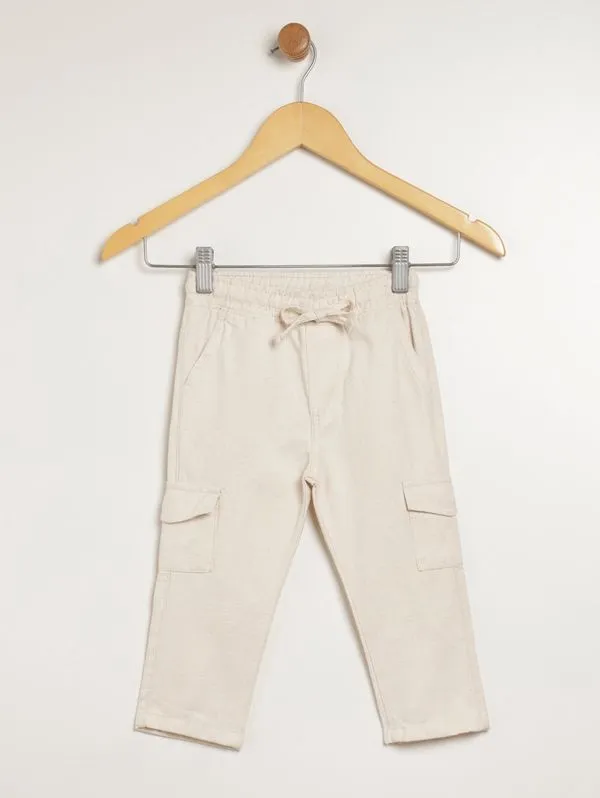 Calça Sarja Cargo Infantil Para Menino - BEGE 3