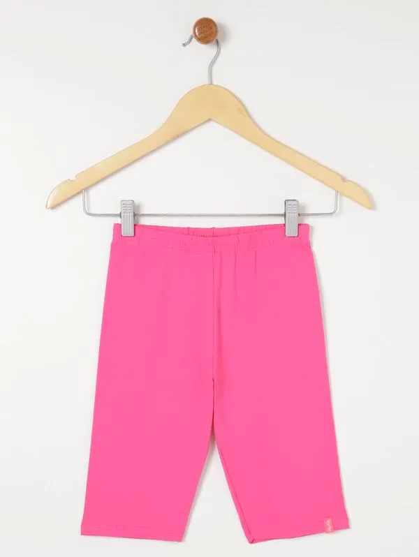 Bermuda Cotton Juvenil Para Menina - Rosa Pink 10