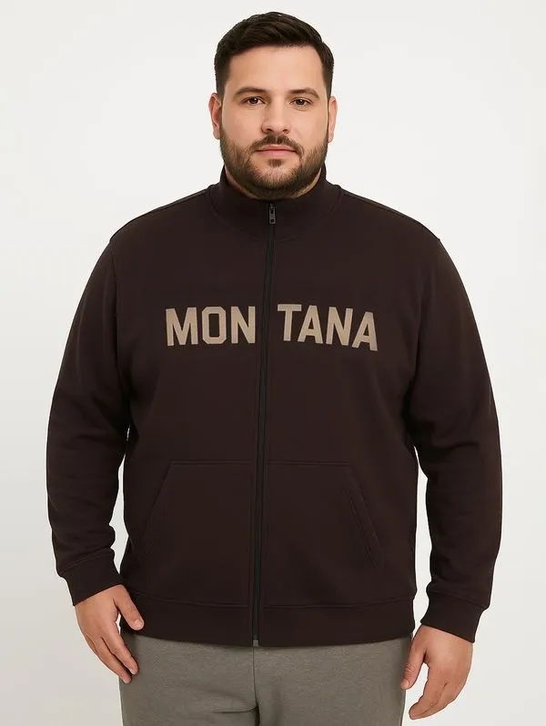 Jaqueta Moletom Plus Size Masculina MARROM G3