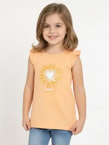 Blusa Regata Infantil Para Menina - LARANJA 8