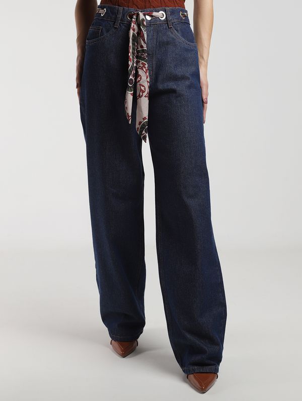 Calça Jeans Wide Leg Autentique Feminina AZUL 42