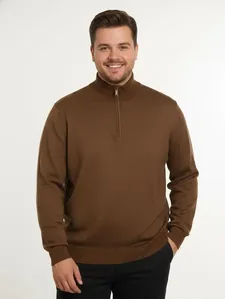 Suéter Tricot Plus Size Masculino MARROM G2