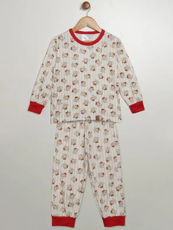 Pijama Estampado Infantil Para Menina - VERMELHO 2