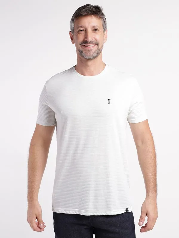 Camiseta Manga Curta Canelada Masculina MESCLA M