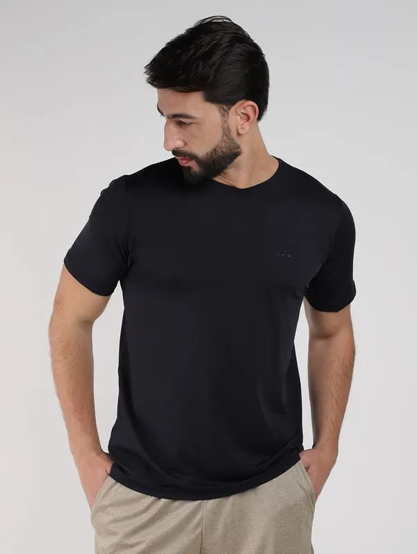 Camiseta Esportiva Básica Poliamida Masculina PRETO M
