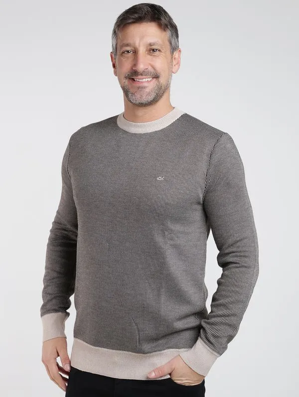 Blusão Tricot Jacquard Dixie Masculino BEGE GG