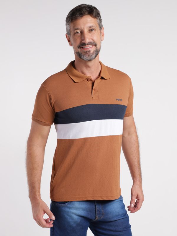 Polo Manga Curta Masculina MARROM G