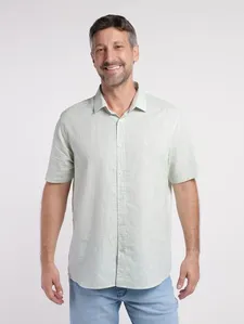 Camisa Comfort Fit Manga Curta Eletrón Masculina VERDE CLARO GG