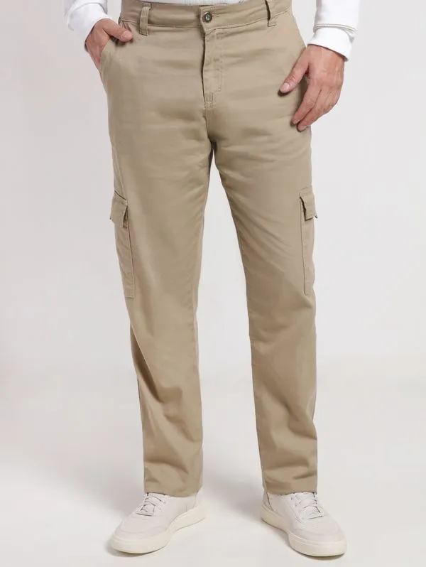 Calça Sarja Cargo Masculina CAQUI 42
