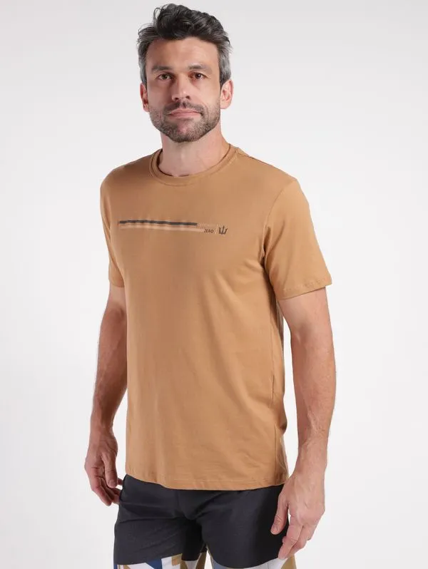 Camiseta Manga Curta Masculina MARROM G