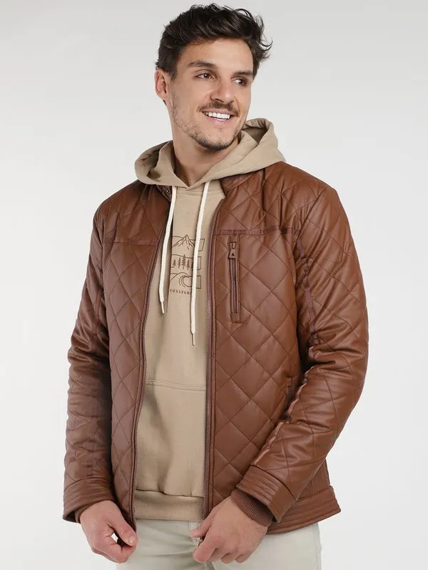 Jaqueta PU Elétron Masculina MARROM M
