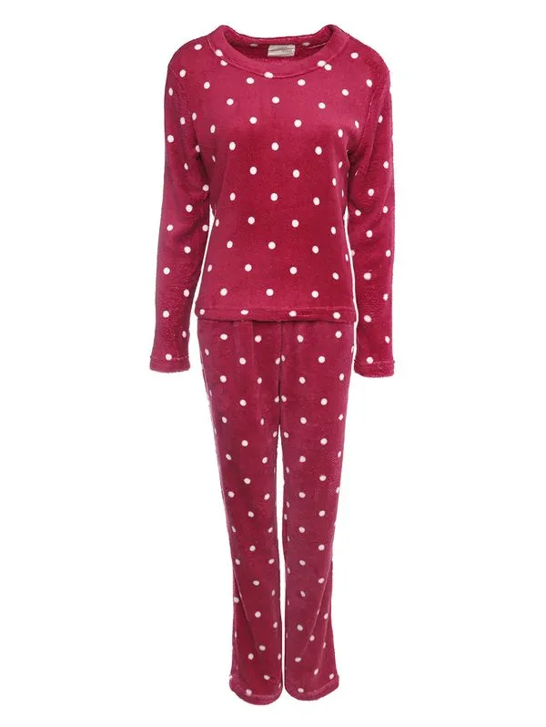 Pijama Fleece Estampado Feminino VERMELHO M