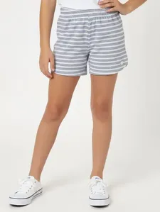 Short Moletinho Listrado Juvenil Para Menina- AZUL 10