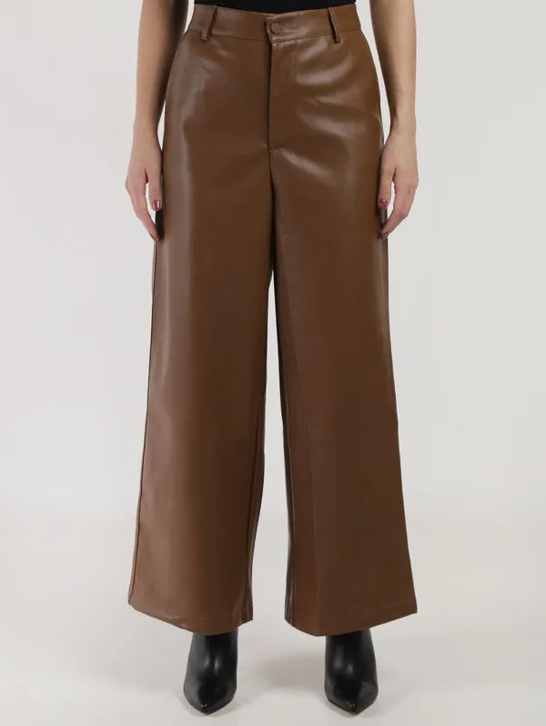 Calça Wide Leg Autentique Feminina MARROM P