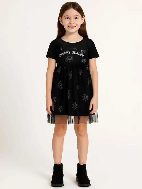 Vestido Infantil Para Menina - PRETO 10