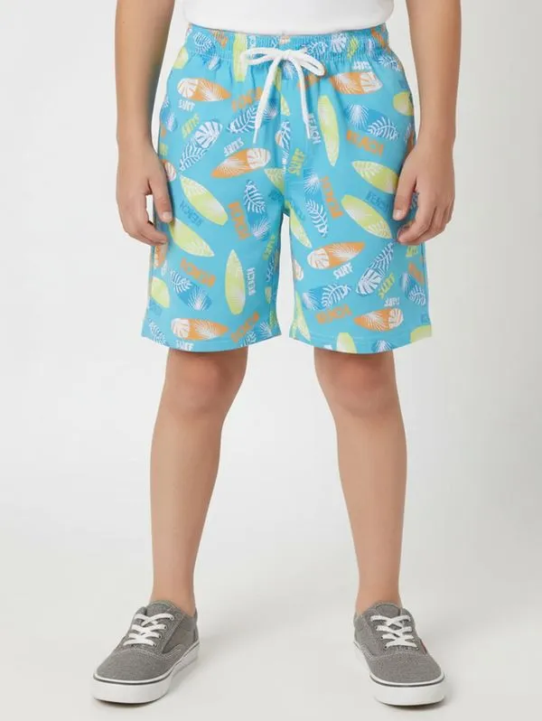 Bermuda Tactel Sublimado Infantil Para Menino- AZUL 6