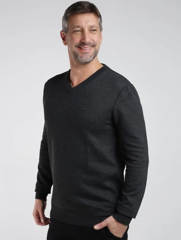 Blusão Tricot Trabalhado Dixie Masculino PRETO GG