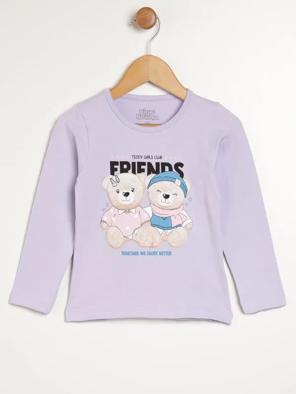 Blusa Manga Longa Infantil Para Menina - LILAS 2