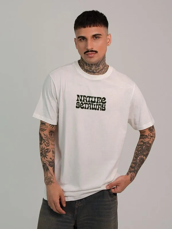 Camiseta em algodão estampa nature Off white P
