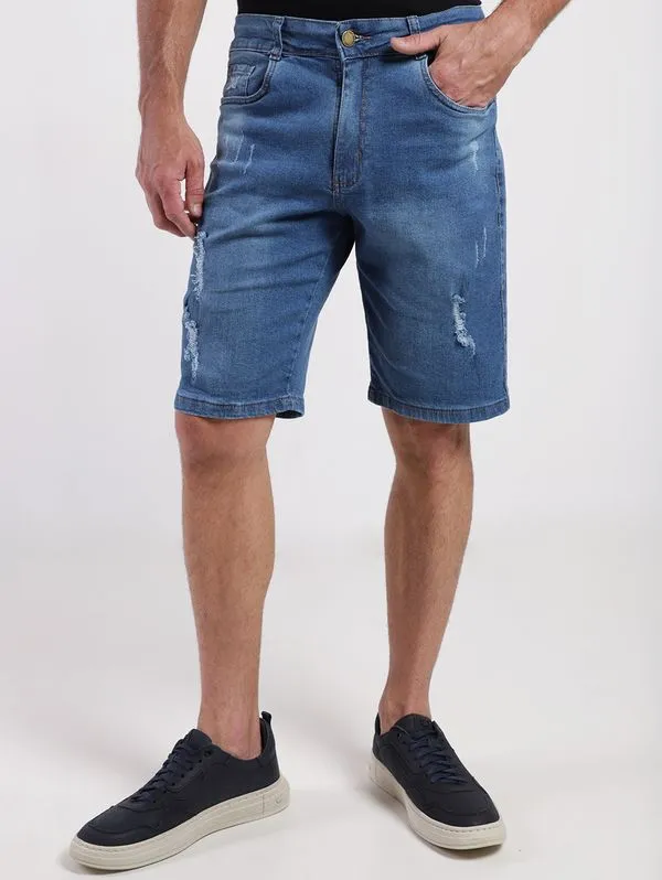 Bermuda Jeans Masculina AZUL 46