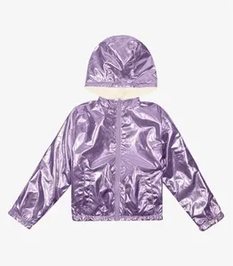 Jaqueta Infantil Feminina Metalizada Trick Nick Roxo 4