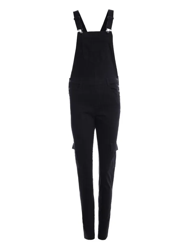 Macacão Jardineira Sarja Feminino PRETO M